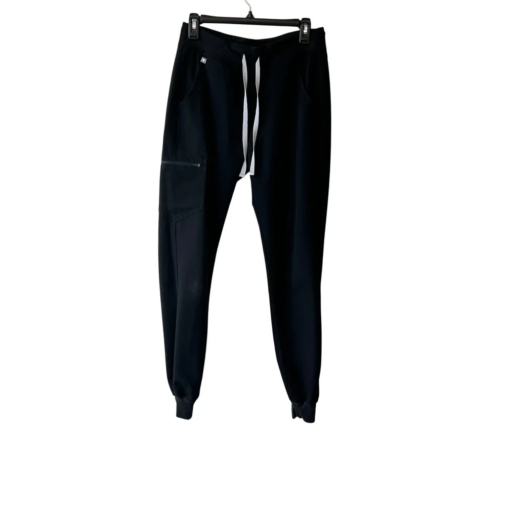 FIGS Zamora Jogger Scrub Pants Mens Black‎ Cargo Medical Uniform Size Small Tall